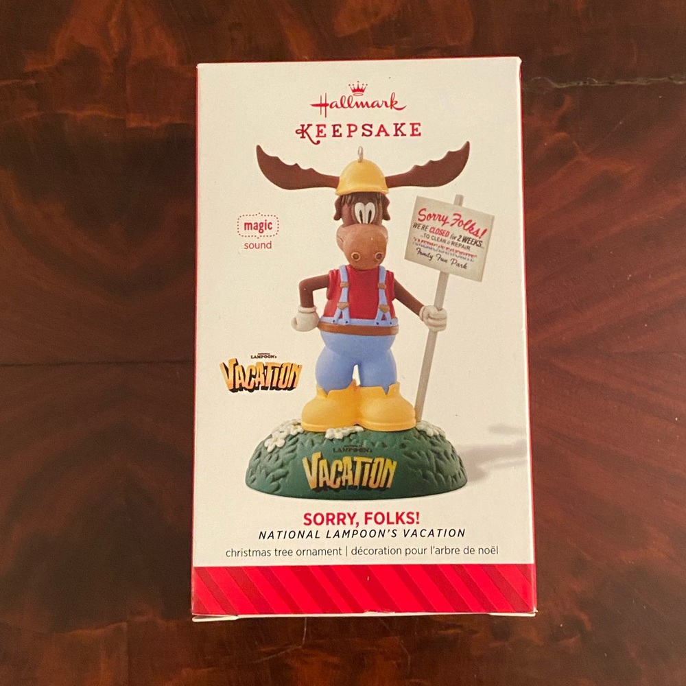 Hallmark Ornament Vacation Sorry Folks Marty Moose New in Box 2014